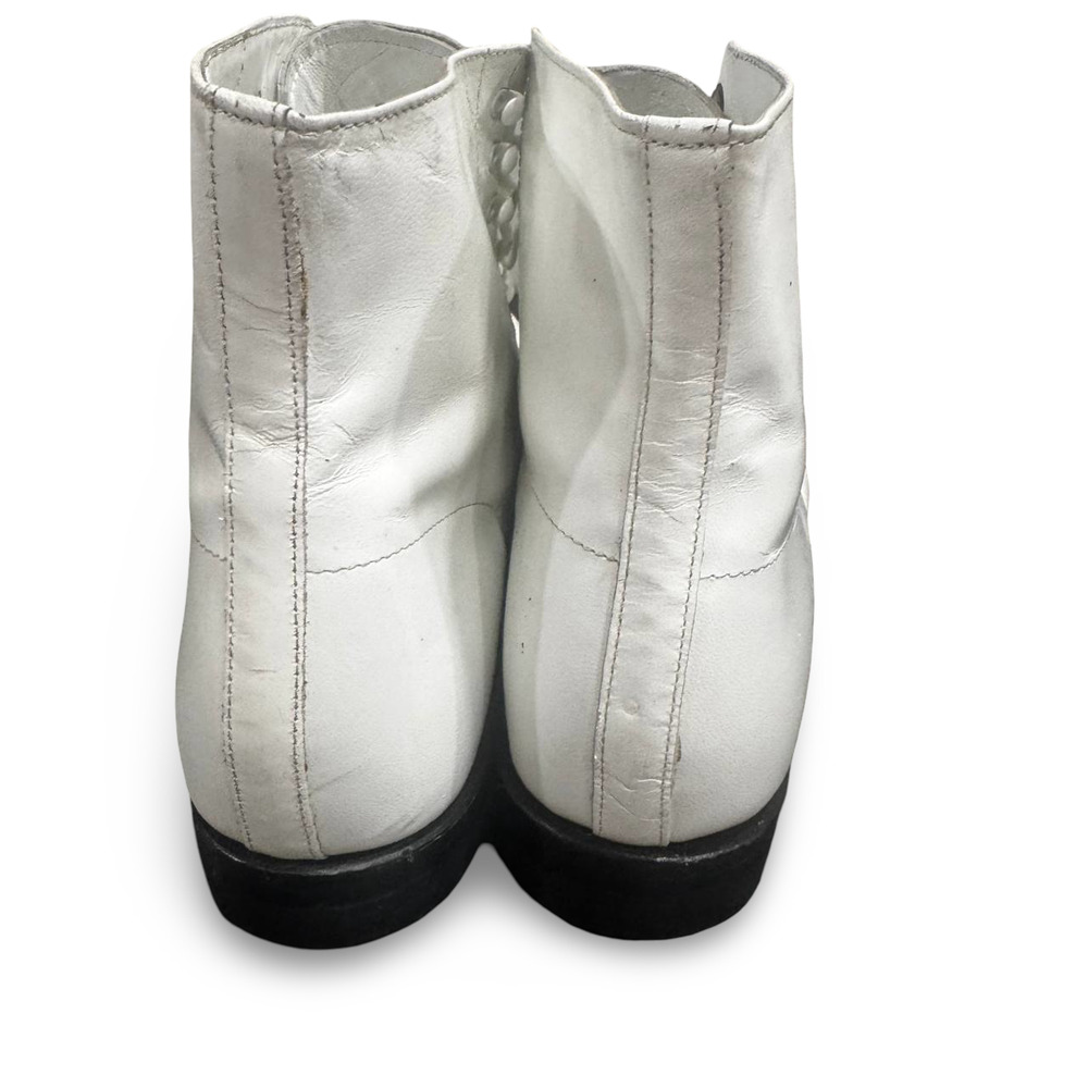 Stacy Adams GoodYear Welt Leather Sole White Cap Toe Boots Men's 12 D - Picture 2 of 9